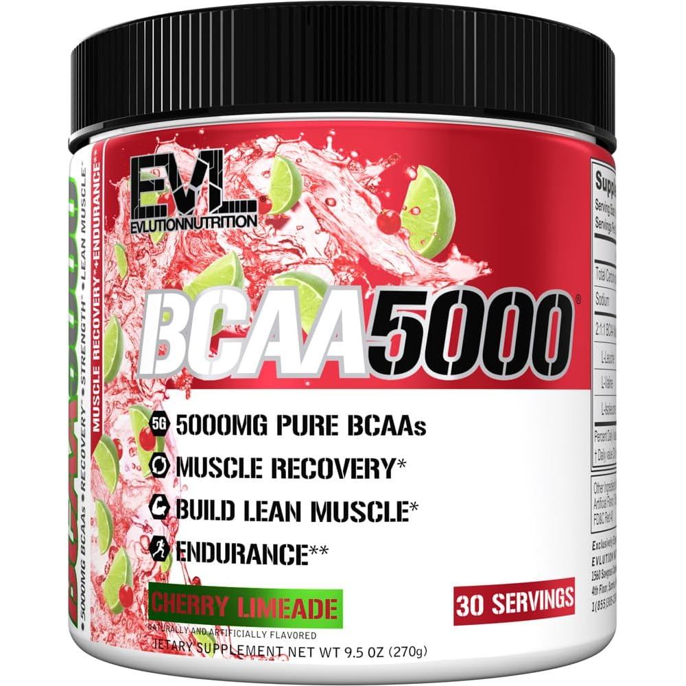 Evolution EVL BCAAs Amino Acids Powder - BCAA Powder Post Workout Recovery Drink and Stim Free Pre W