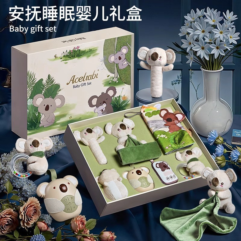 Newborn Baby Comfort Toy Gift Box Doll Set First Birthday Gift Baby Present 0-1 Year Old Full Month 