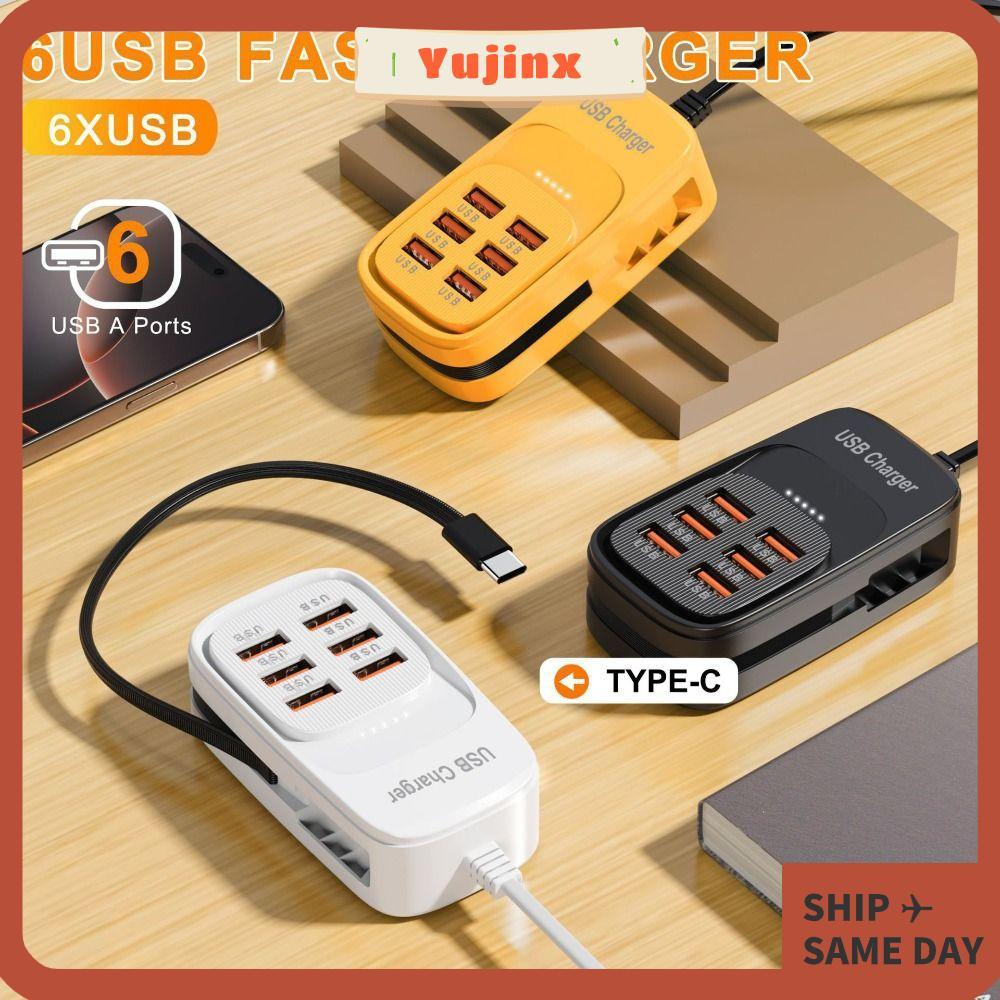 YUJINX USB Phone Charger Adaptor, 6 USB a 3 USB 3PD USB Power Charger, Portable Fast Charger Multi-p