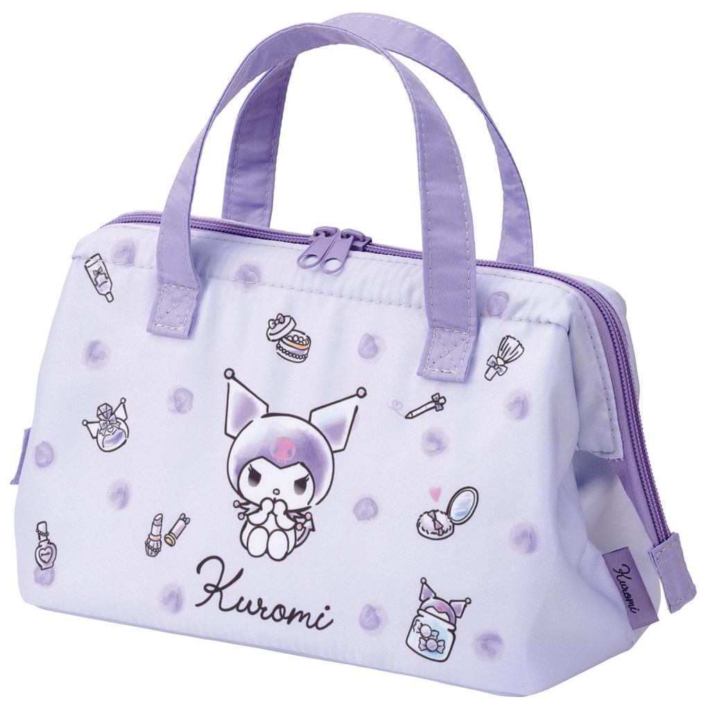 Skater Lunch Bag, Insulated, Clasp Closure, Women's, Sanrio Kuromi, Watercolor Cosmetics, KGA1-A