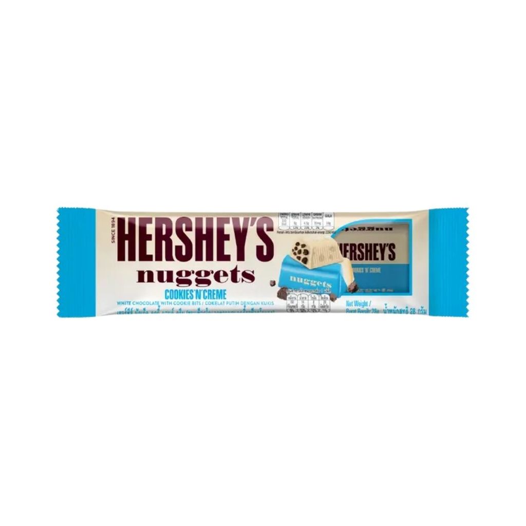 เฮอร์ชีส์ ไวท์ช็อกโกแลตผสมคุกกี้ (Hershey's White Chocolate with Chocolate Cookies 28g.)