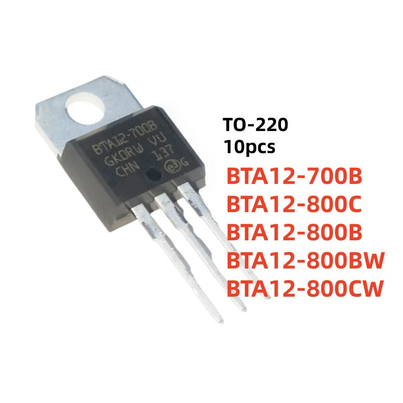 10PCS TO-220 ใหม่ Original BTA12-700B BTA12-800C BTA12-800B BTA12-800BW BTA12-800CW ในสต็อกชิป ic mo