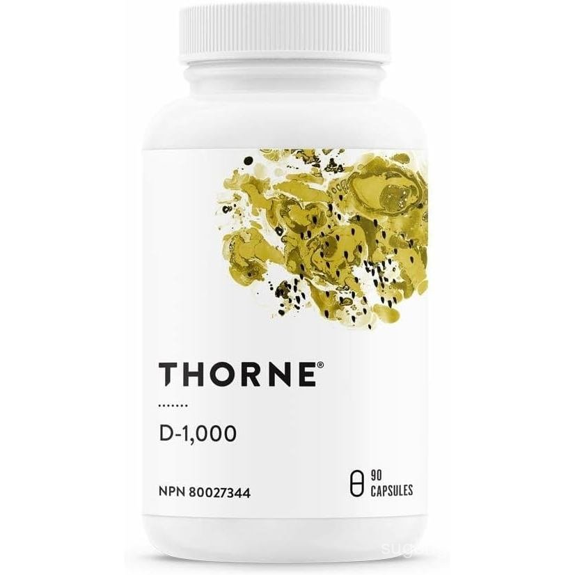 Thorne D1000 D3 (1000 IU) สําหรับ Bs และกล้ามเนื้อเพื่อสุขภาพ 90 แคปซูล