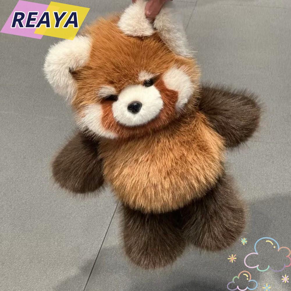 REAYA ตุ๊กตาสัตว์หมอนตุ๊กตา, รองรับอารมณ์ Panda Run Plush Toy, การออกแบบ Fluffy Raccoon ของเล่นตุ๊กต