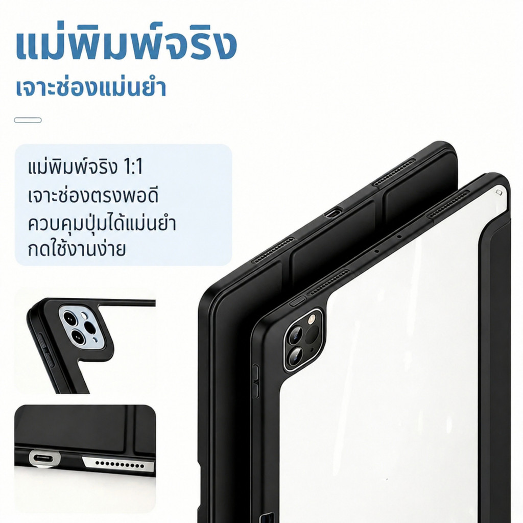 ใหม่🌟เคสไอแพด สำหรับ iPad Pro11 Air4/5/6/7 gen10/11 ​​9.7 gen7/8/9 Case ฝาครอบอะคริลิคใส เคส gen5/6 รูปที่ 5