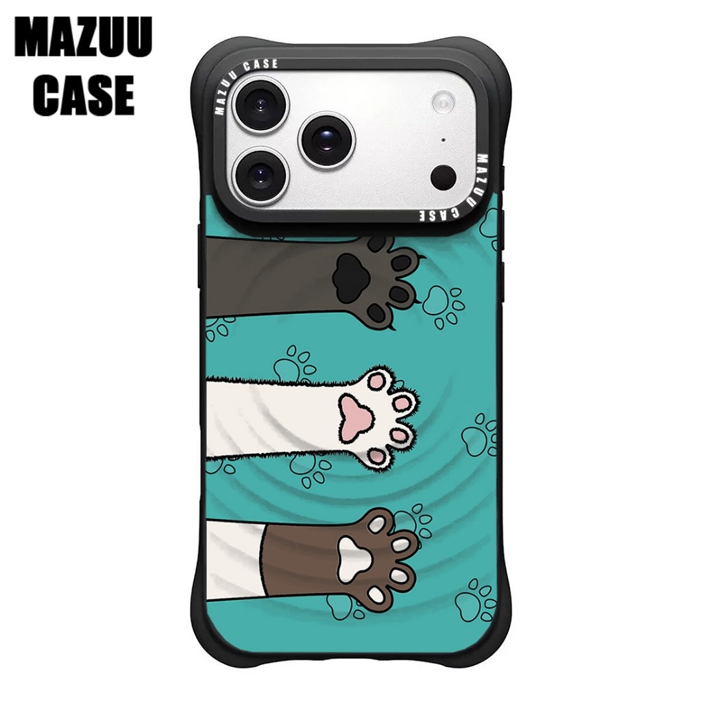 เคสไอโฟน ซิลิโคนสีดำ แม่เหล็ก ลายเชอร์รี่สีเขียว มุมหนา กันกระแทก สำหรับ iPhone 17 16 15 14 13 12 11 Pro Max Plus
