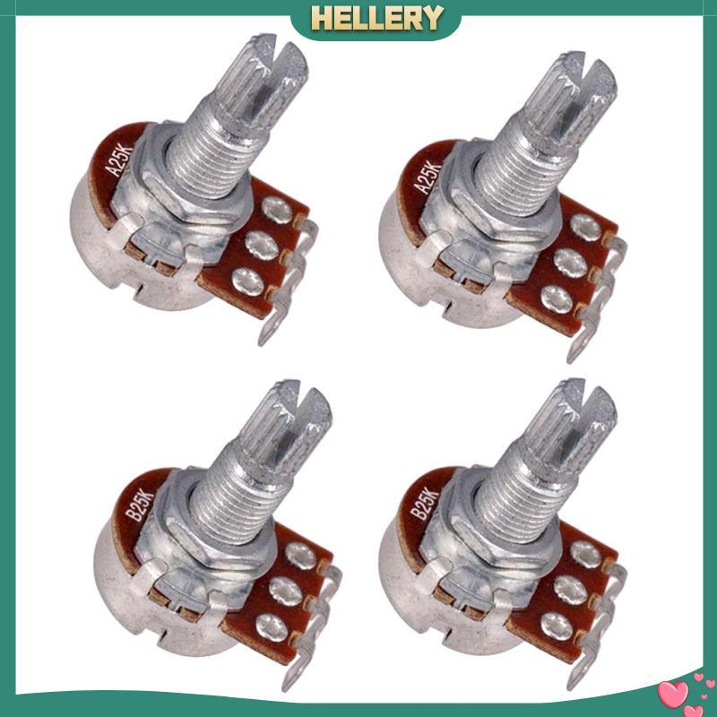 [HelleryTH] ชุดหม้อขนาดเล็ก 4 ชิ้น A25K & B25K 18 มม.เพลากีตาร์ควบคุม Potentiometer