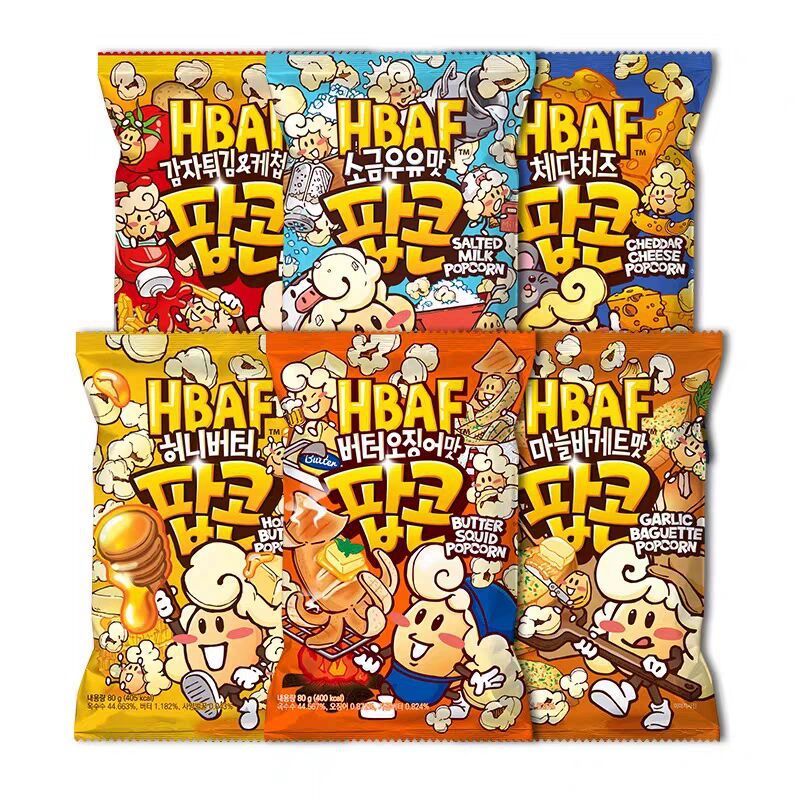 H HBAF Babe Popcorn รสเนยน้ําผึ้ง Popcorn ละครโรงภาพยนตร์บรรเทา Glutton Snacks Snacks