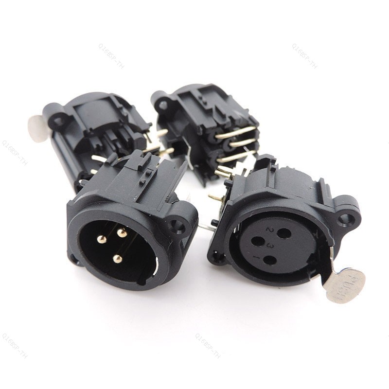 3Pin XLR ชายหญิงแผงเสียง Mount แชสซีเชื่อมต่อ 3 เสา XLR ปลั๊กไฟซ็อกเก็ต TH16B
