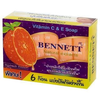 [สินค้าส่งด่วน] เบนเนทสบู่สูตรวิตามินซี+อี25กX6ก้อน BENNETT BAR SOAP VITAMIN C+E 25GX6