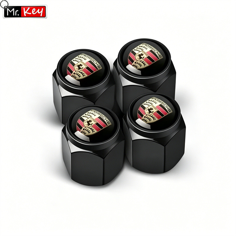 [Mr.Key]Porsche ยางวาล์ว Stem Caps 4 ชิ้น Anti-Theft กันฝุ่นล้อ Air Caps สําหรับ Porsche ทุกรุ่น ราคา ถูกที่สุด ดีลบีเคเค แกลเลอรีภาพที่ 2