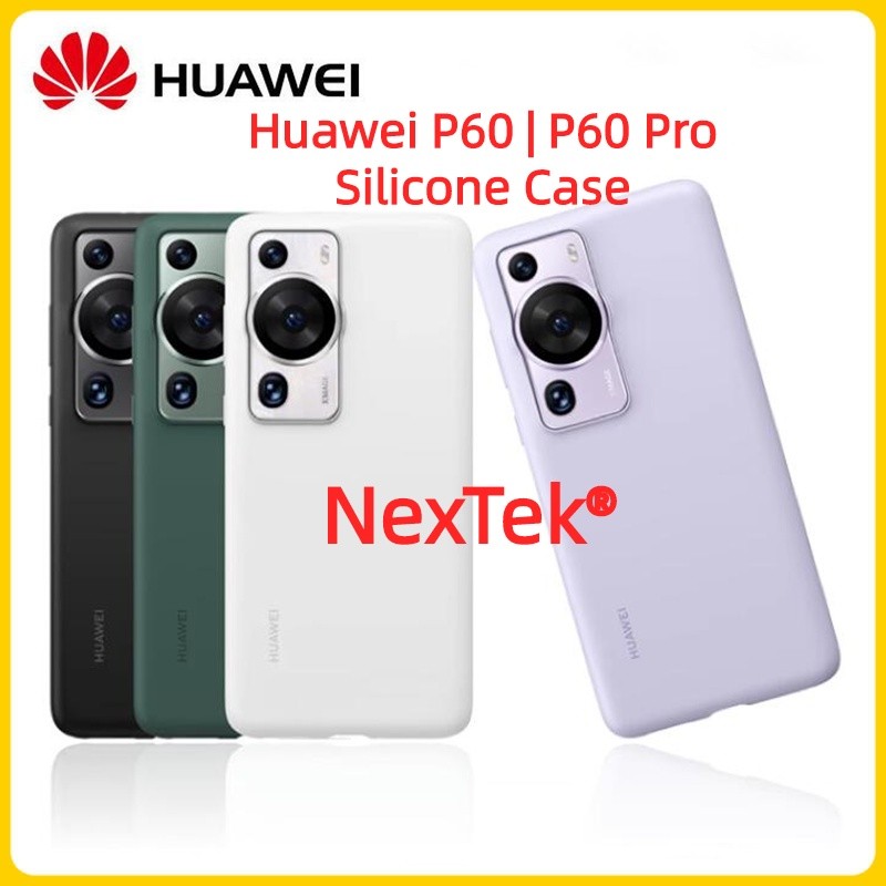 แท้100% Huawei P60 Pro Silicone Case เคสซิลิโคน Huawei P60 P60 Pro ดั้งเดิมฝาครอบป้องกันซับไฟเบอร์ที