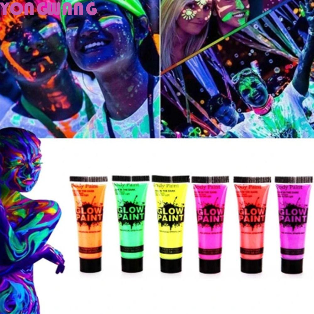 YONGWANG66HR Face Fluorescent Glow สี, 10ml เทศกาล Body Art ภาพวาด, Body Face Paints ชุดภาพวาด UV Gl