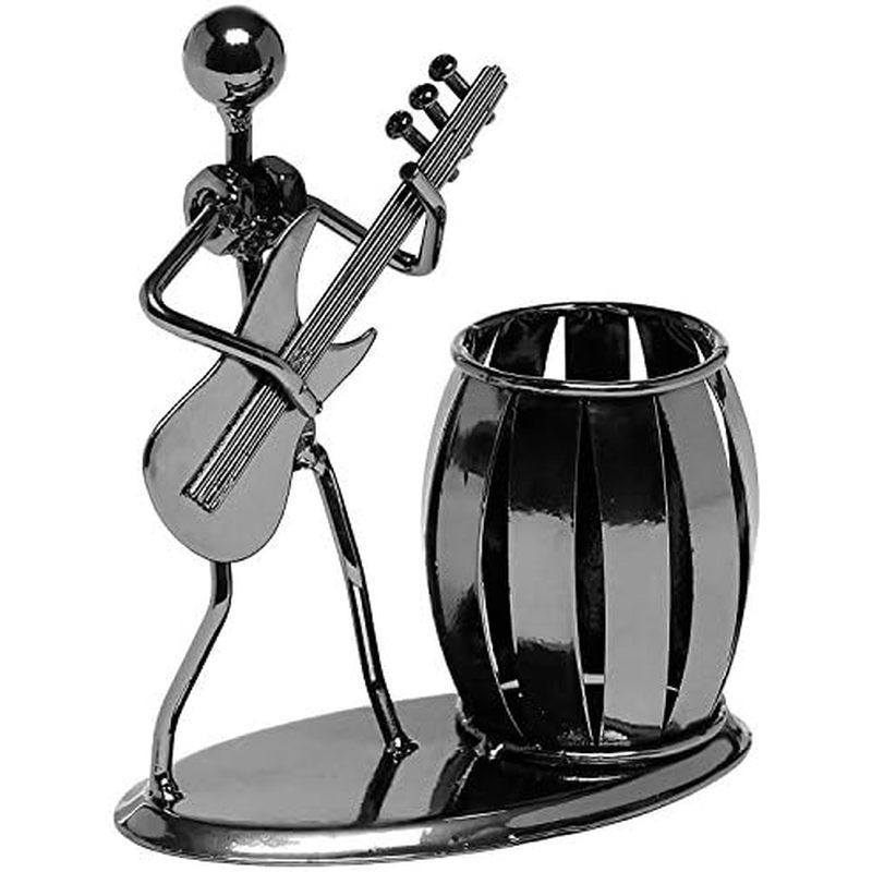 MyGift Pen Holder For Desk,Office Decor Desk Accessories For Men Music Decor Guitar Accessories Gift