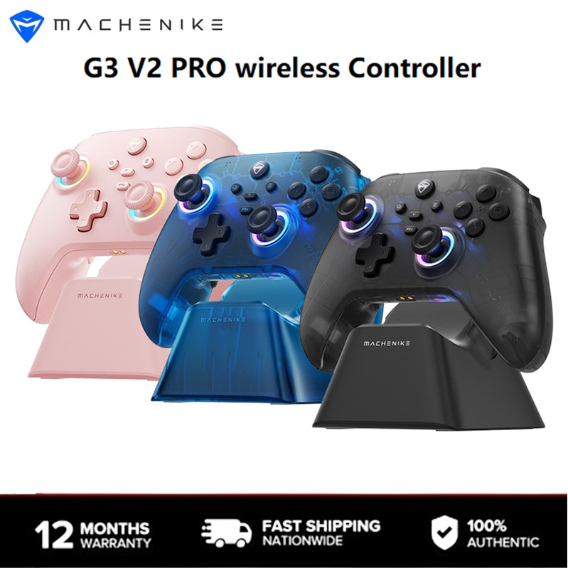 Machenike G3 V2 PRO Series เกมแพดไร้สาย Tri-Mode พร้อมแท่นชาร์จ, ทริกเกอร์เอฟเฟกต์ฮอลล์ | จอยสติ๊กเอ