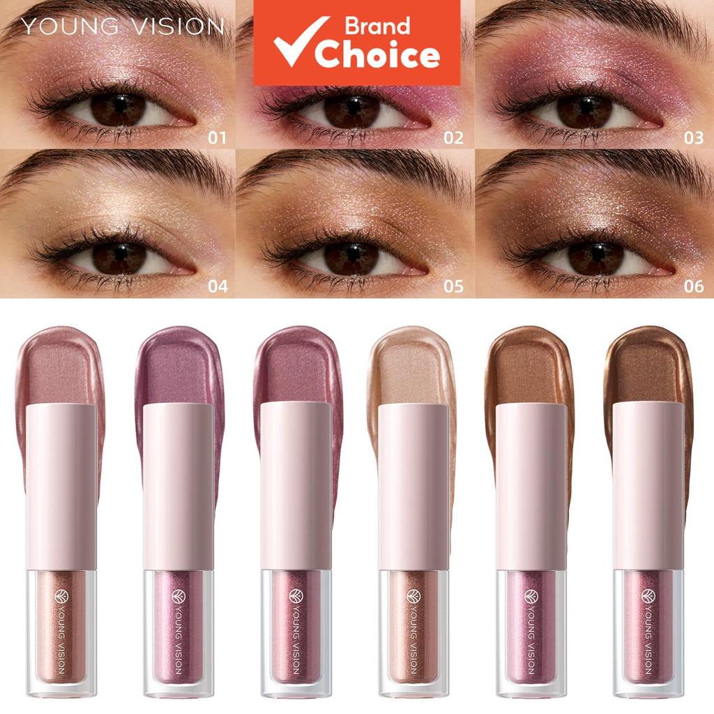 YOUNG VISION อายแชโดว์ลิควิด 6 สี กันน้ํา ติดทนนาน พิกเมนต์แน่น กลิตเตอร์วิบวับ เนื้อเนียนนุ่ม เมคอัพตาประกาย