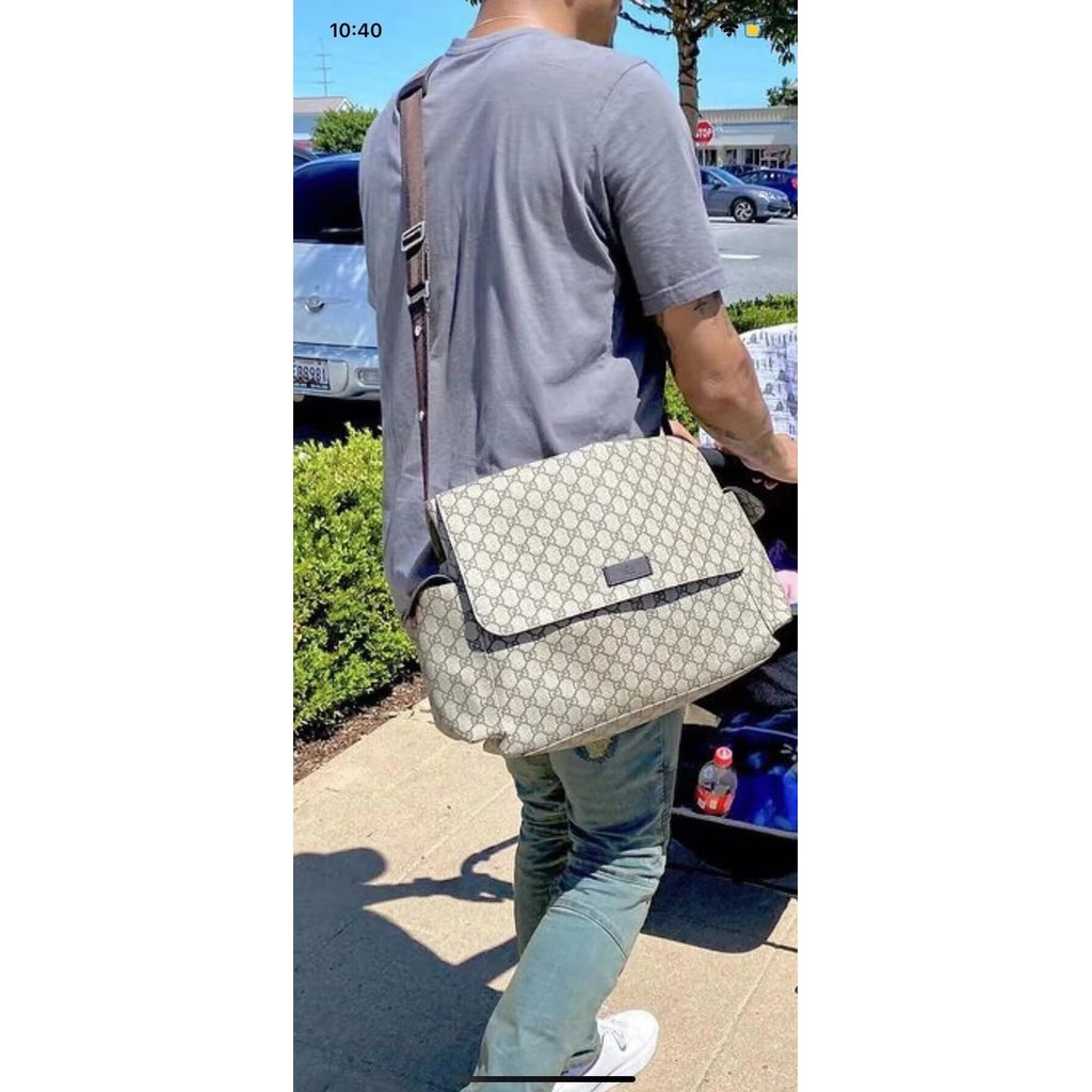 Gucci/Gucci Gucci 2020 กระเป๋าสะพายสไตล์ใหม่ Classic Mommy Bag GG Supreme Gucci Double G Messenger B