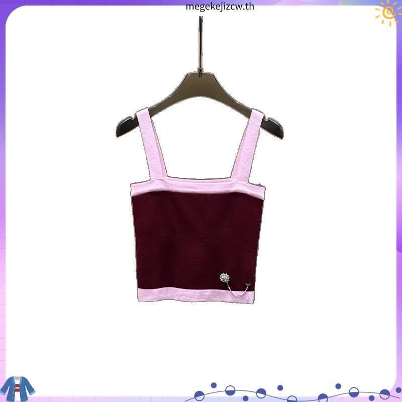 LUCA STUDIO_Tina p top - เสื้อครอป สายเดี่ยว แต่งกระเป๋า กระดุมหัวใจ