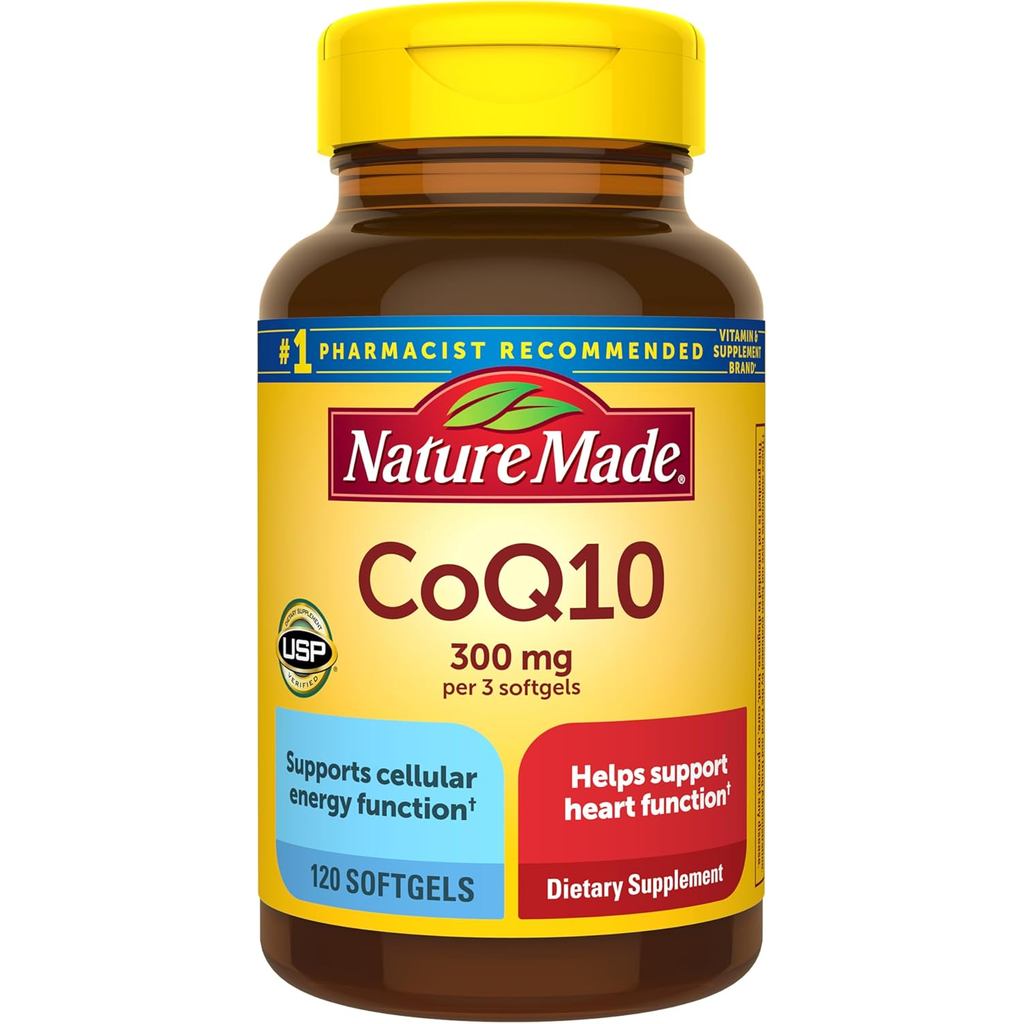 NatureMade Coenzyme Q10 300mg/Capsule Soft Capsule อาหารเสริม Coenzyme Q10 ใช้สําหรับสุขภาพหัวใจและส