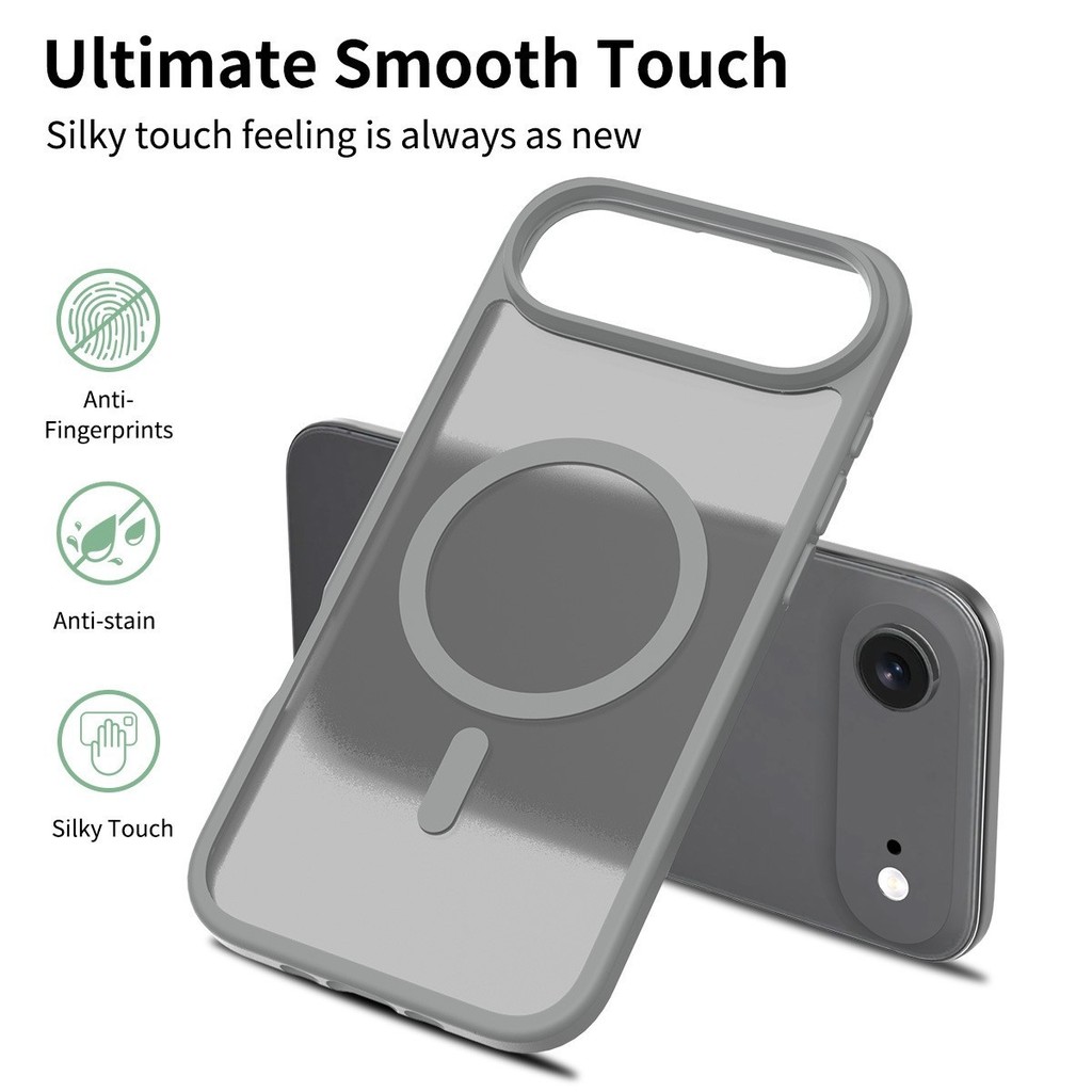 เหมาะสําหรับ iPhone17Promax Frosted Magnetic Phone Case 15pm Apple 16pro Soft Edge Protective Case