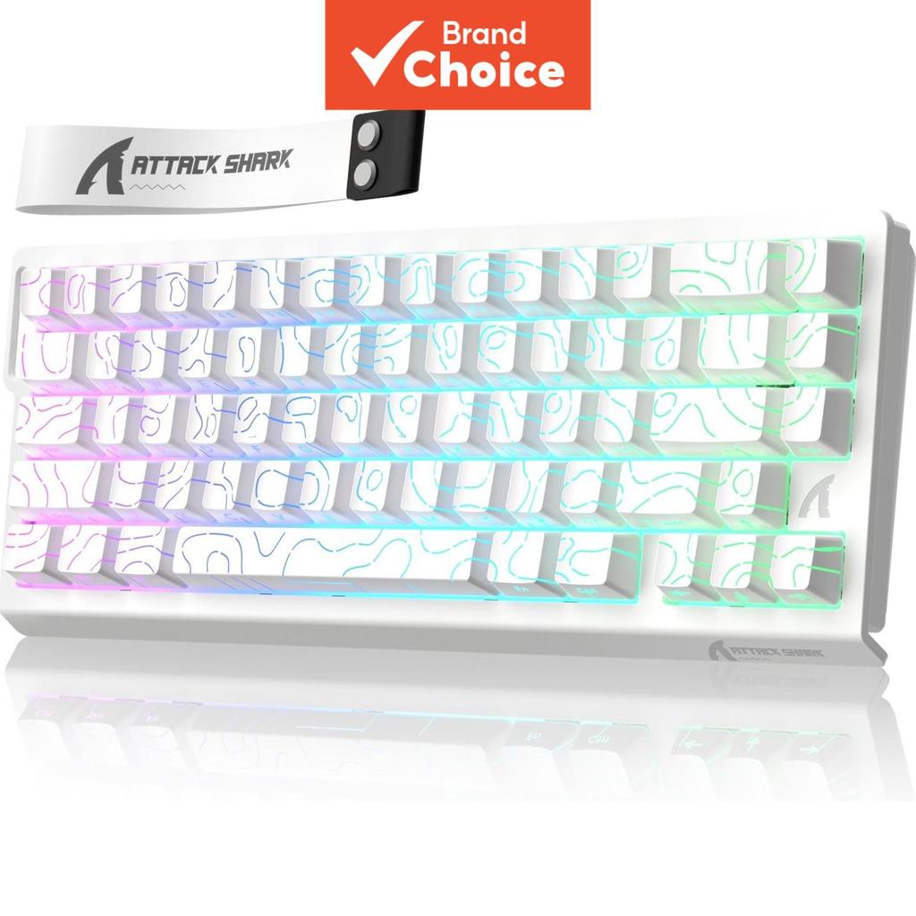 คีย์บอร์ดแมคคานิคอลสําหรับเล่นเกม Attack Shark X68HE RGB 8K สวิตช์แม่เหล็กความแม่นยําสูง 0.01 มม.