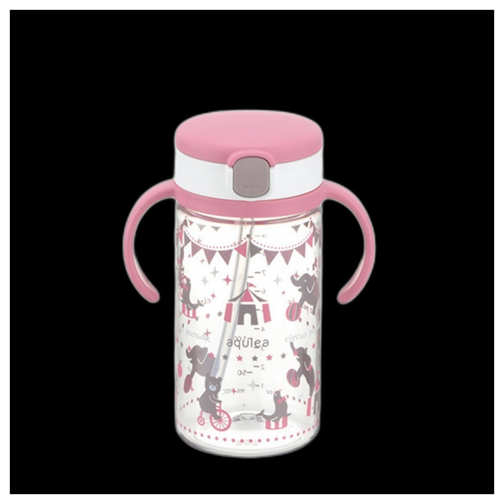 [richell] AQ Straw Mug Cup, Pink, 320ml, 1pc / แก้วฝึกซ้อมเกาหลี / เป็นมิตรกับเด็กวัยหัดเดิน / ของแท