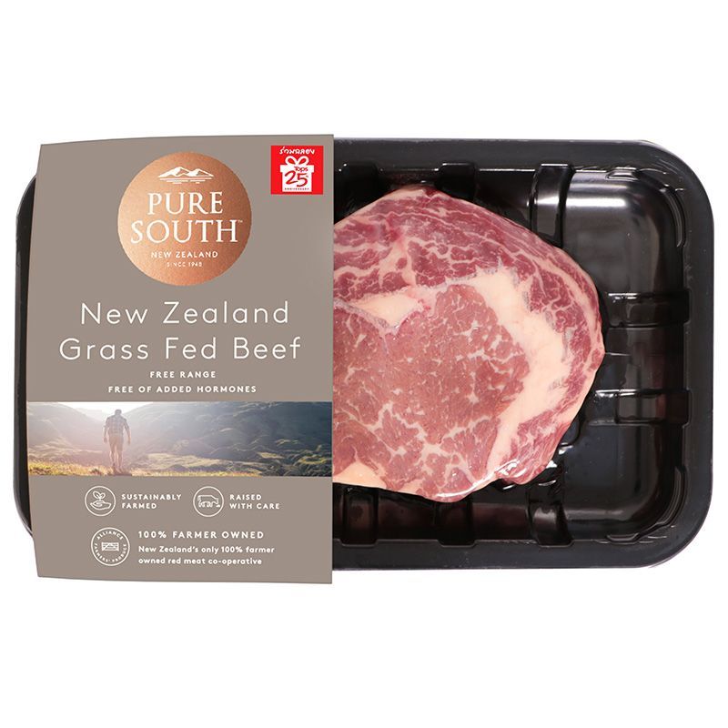 เพียวเซาท์เนื้อริบอายสเต็กนิวซีแลนด์ 180กรัม Pure South New Zealand Ribeye Steak 180g. [หมายเลขบาร์โ