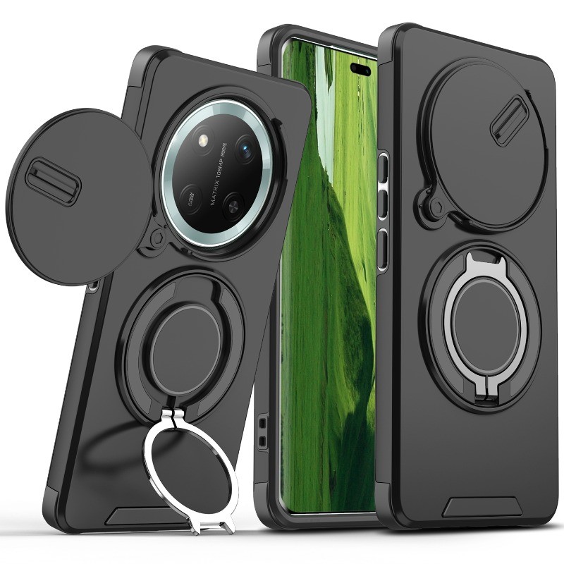 โลหะหมุนวงเล็บแม่เหล็กเคสโทรศัพท์สําหรับ Honor X9D X9C X9B X9A X8D X7C 7D X6 X5C 600 400 200 lite/Pro/สมาร์ทเลนส์หน้าต่างเลื่อนAnti fall shell PC + TPUฝาครอบป้องกัน