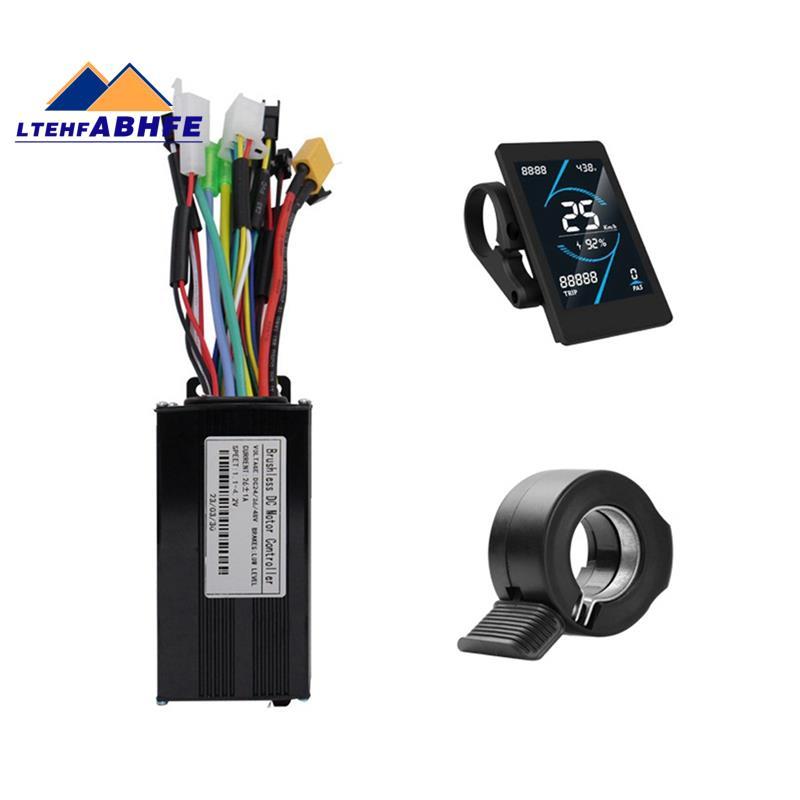 [ขายร้อน L]36V 48V 26A ตัวควบคุมแบบไม่มีแปรง T5S จอแสดงผล LCD Meter + 130X ชุดคันเร่งสําหรับสกู๊ตเตอ