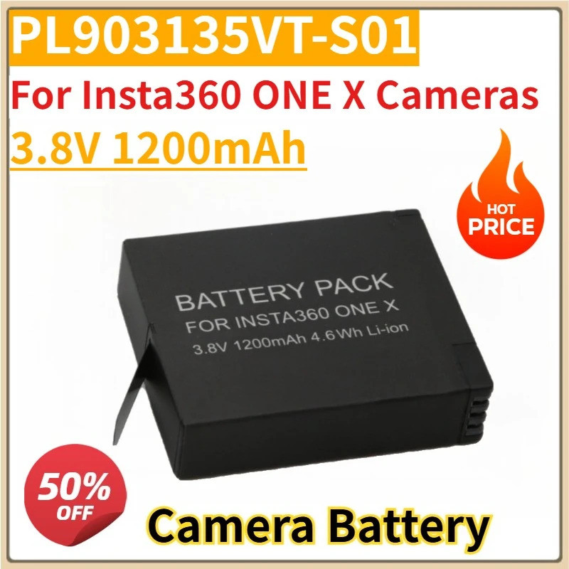 ใหม่เปลี่ยนแบตเตอรี่กล้อง 3.8V 1200mAh PL903135VT-S01 สําหรับกล้อง Insta360 ONE X