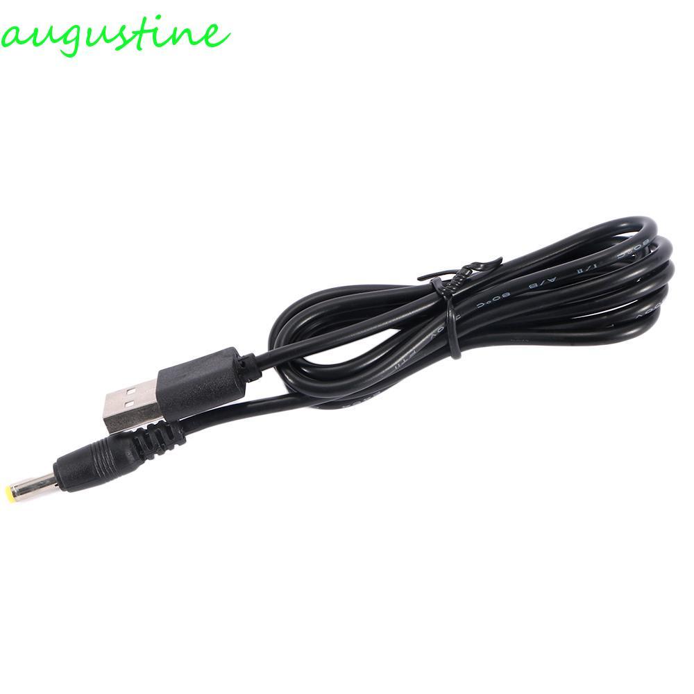 AUGUSTINE สายชาร์จทองแดงบริสุทธิ์สีดํา 1.2 ม. 5V USB เป็น DC 4.0x1.7 มม.ชาร์จ