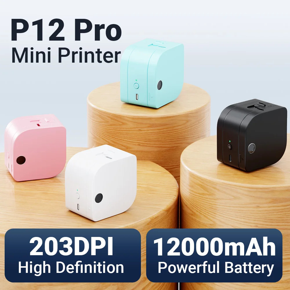Phomemo P12PRO เครื่องพิมพ์ฉลากแบบพกพา เครื่องทําฉลากบลูทูธไร้สาย
