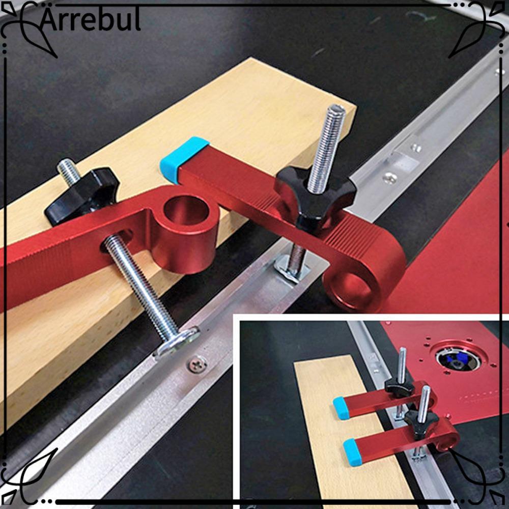 ARREBUL T Track Clamp, อลูมิเนียมสีแดง T Track Clamps Kit, อุปกรณ์เสริมปรับ T ช่อง T Track Hold Down