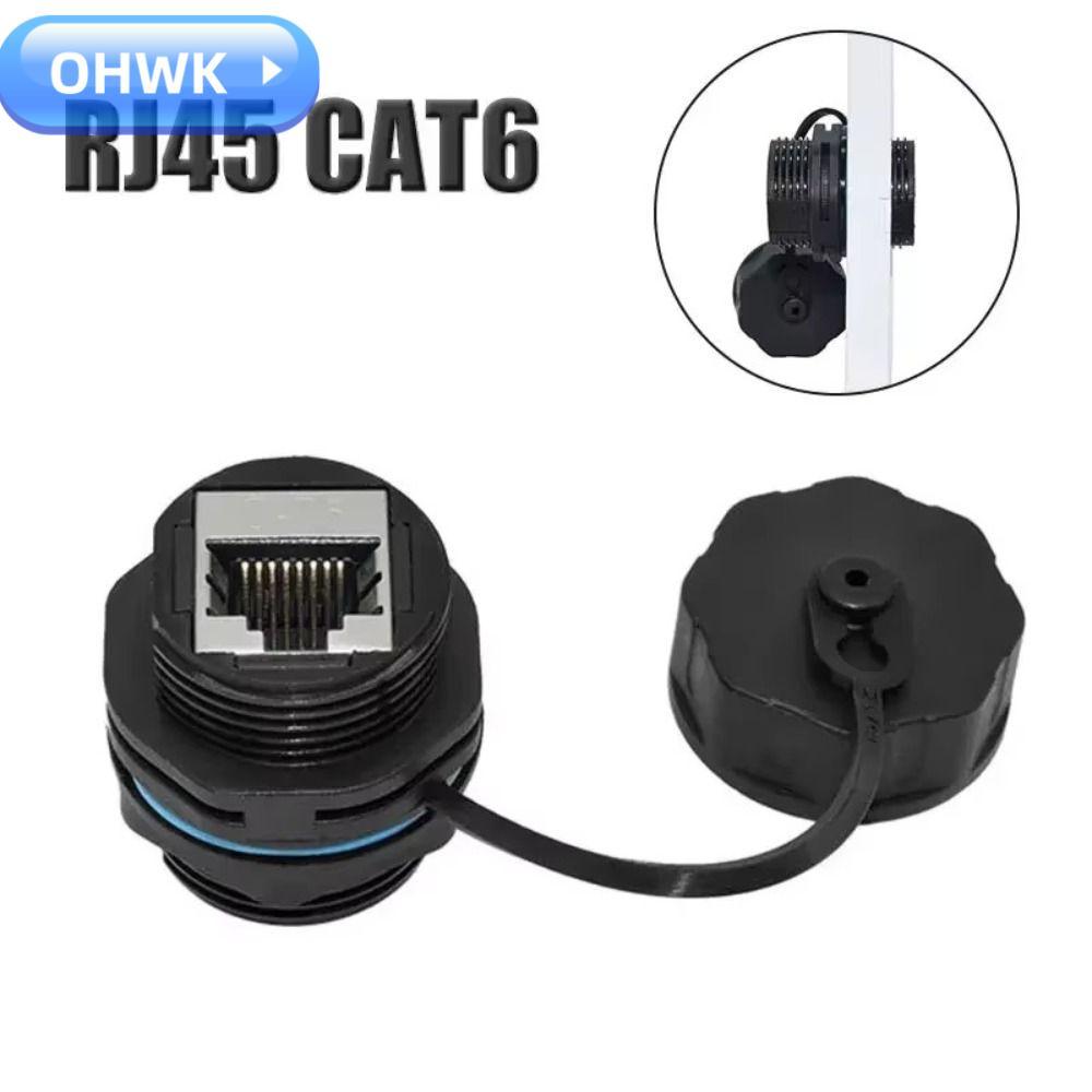 OHWK Cat6A RJ45 Connector, IP68 กันน้ํา Shielded RJ45 Connector, Ethernet Bridge Joint วงกลม RJ45 ปล