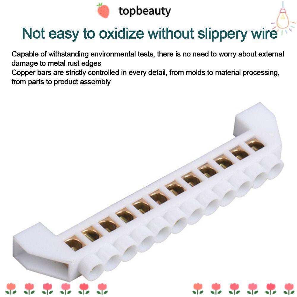 TOPBEAUTY Zero Row, With Hole Screw Multi-specification Grounding Terminal Block, Screw Connector Br