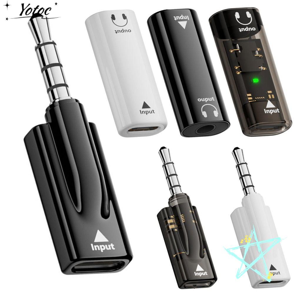 YOTOC ตัวแปลง USB Type-C ถึง 3.5 มม., Plug and Play Male to Female Audio Adapter, Professional HiFi DAC No Delay Cable Extender สําหรับโทรศัพท์แล็ปท็อปแท็บเล็ต