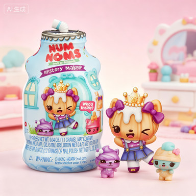 Mystery Makeup Toy Num Noms Series 1 และ 2 เครื่องสําอางที่ซ่อนอยู่ภายใน Unboxing Collectible สําหรั
