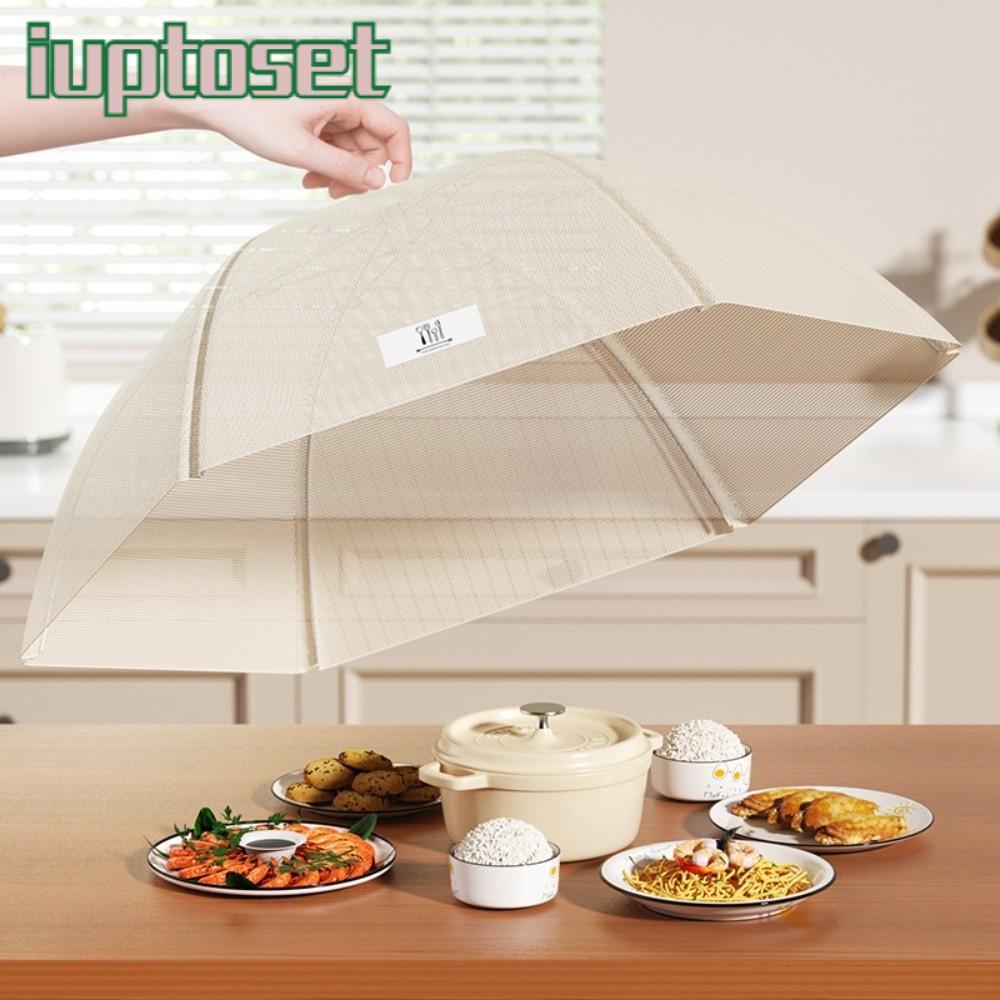 IUPTOSET ฝาครอบจาน, ฝาครอบอาหารแบบพับได้ล้างทําความสะอาดได้, ตาข่ายกันฝุ่นผ้าคลุมโต๊ะรับประทานอาหารต้านเชื้อแบคทีเรียโต๊ะรับประทานอาหาร