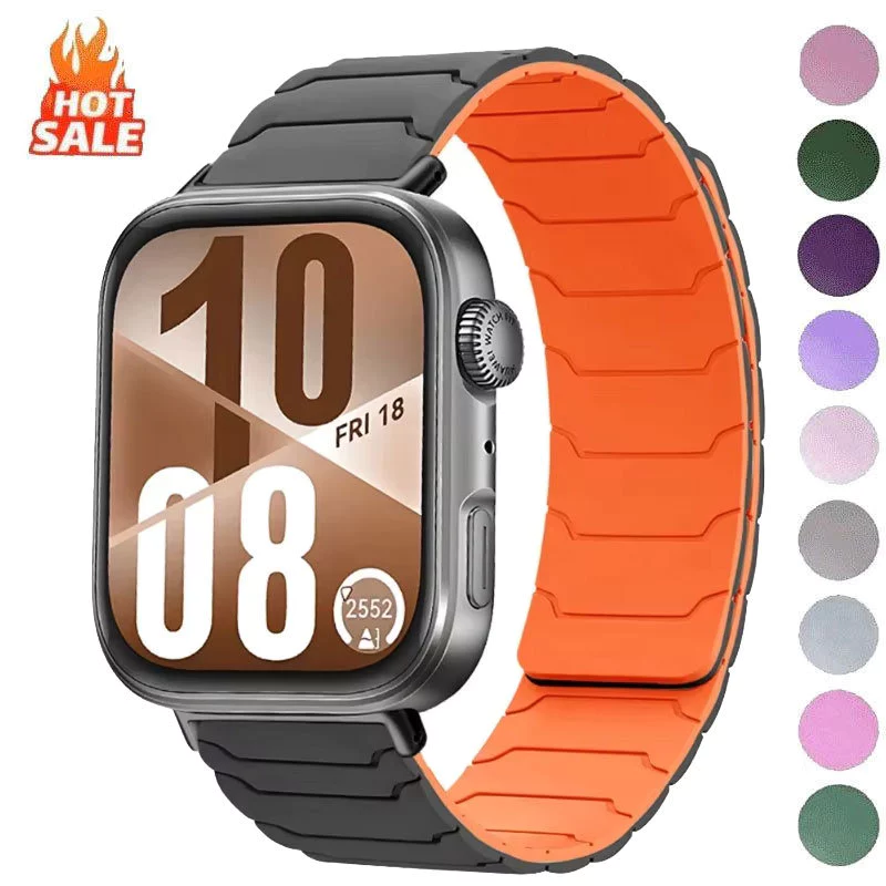 สายรัดซิลิโคนแม่เหล็กสําหรับ Huawei Watch Fit 5 4 Fit 3 สร้อยข้อมือกีฬาเปลี่ยนสายรัดข้อมือสําหรับ Huawei Watch Fit 4 5 Pro/4 Correa