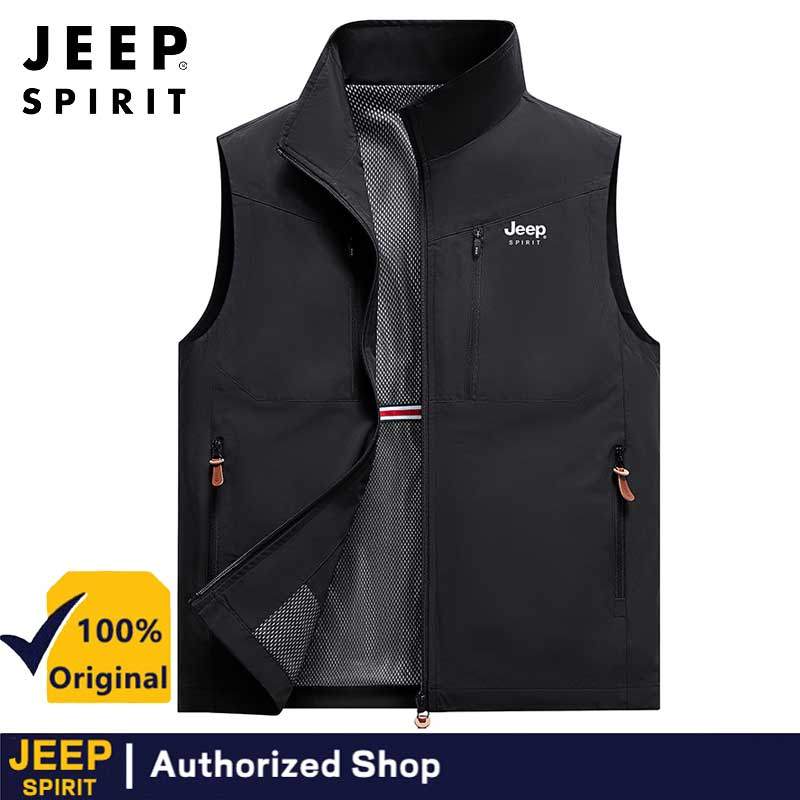 JEEP SPIRIT เสื้อกั๊กสองด้านกระเป๋าบาง