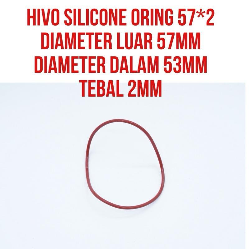 Oring 2x53 2 มม. x 53 มม. ซีลซิลิโคนความหนา 1 มม. เส้นผ่านศูนย์กลางภายใน 53 มม. ทนความร้อน | Hivo He