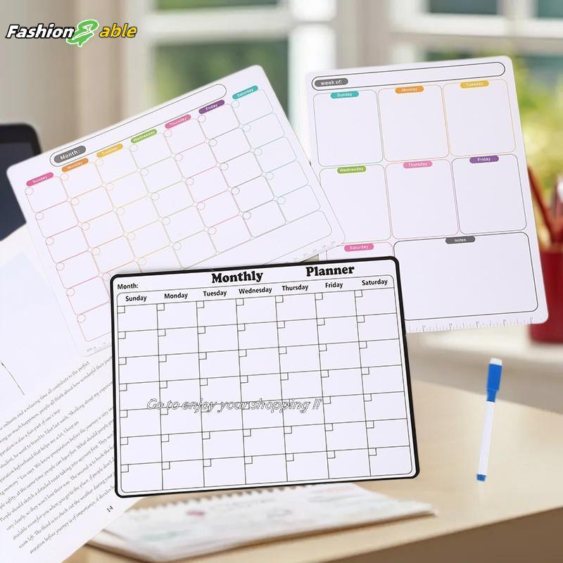 Fashion.shop03 Stylish Magnetic Dry Erase Calendar - นักวางแผนรายเดือนอเนกประสงค์สําหรับตู้เย็น - อง