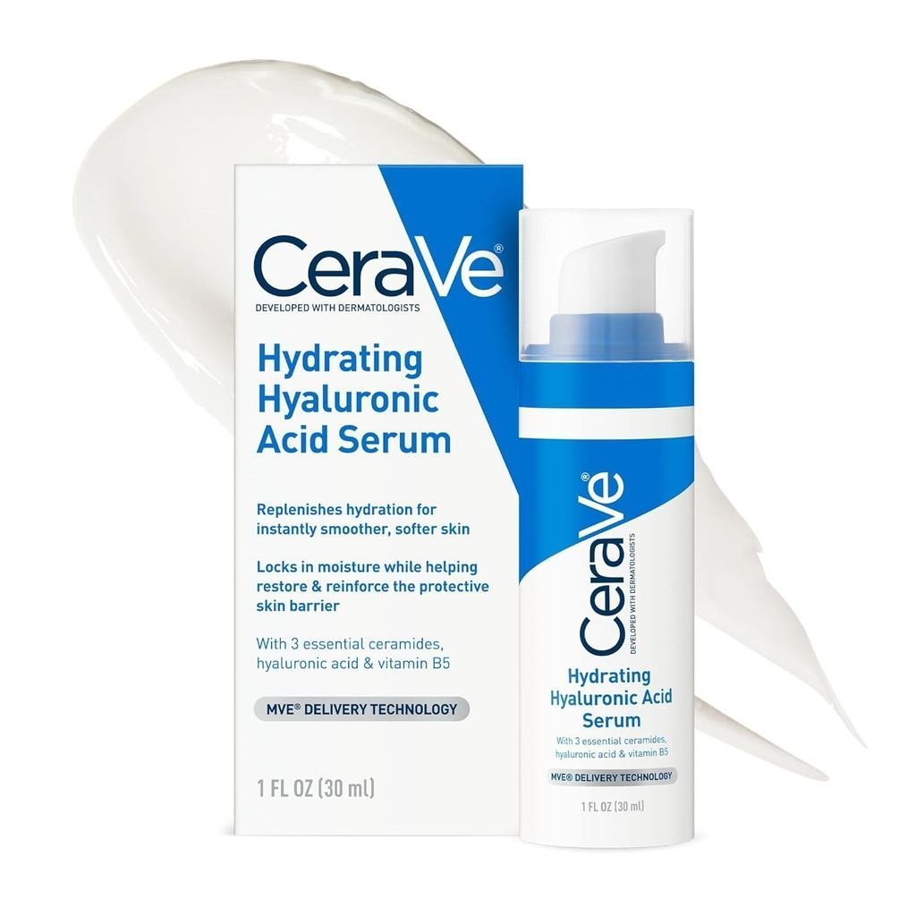 Cerave Hyaluronic Acid Serum for Face with Vitamin B5 and Ceramides, Hydrating Face Serum for Dry Sk