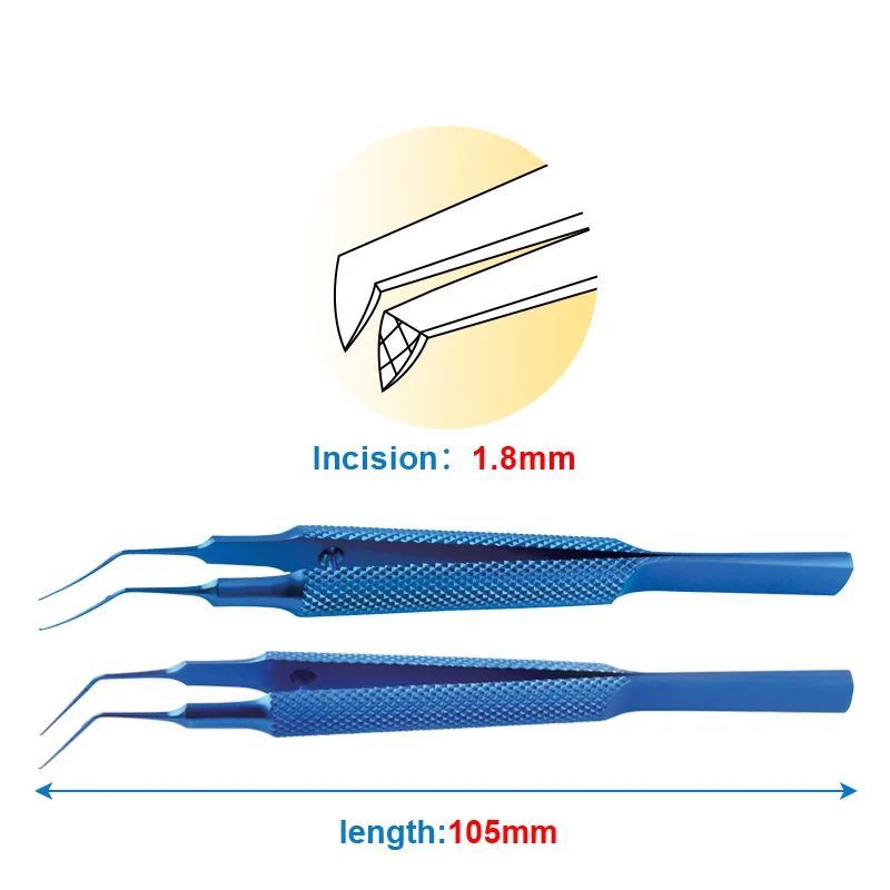 ไทเทเนียมอัลลอยด์ Capsulorhexis Forceps 1.8 มม.วินิจฉัย Forceps Clamp Ophthalmic ศัลยกรรมเครื่องมือ