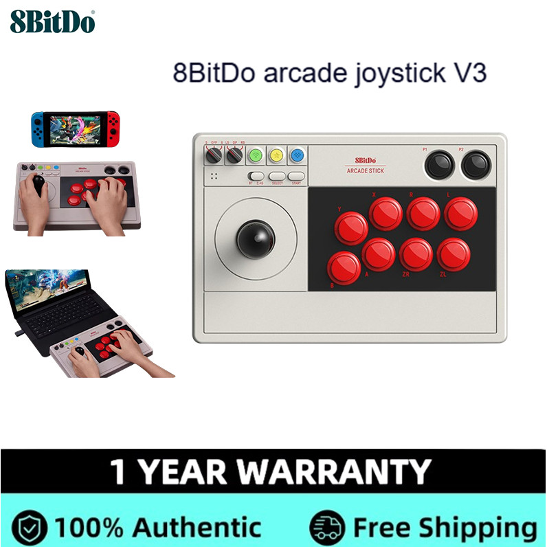 8BitDo จอยสติ๊กอาร์เคด V3 ต่อสู้คอมพิวเตอร์พีซี NS Nintendo Switch2 เกมคอนโซลคอมพิวเตอร์พีซี Steam S