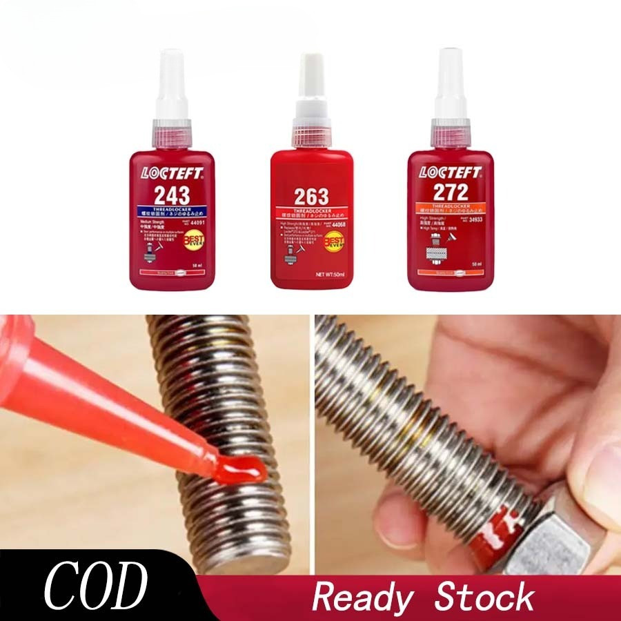 Threadlocker Anaerbic Glue 243/263/72/290/620 50ml High-Temp Screw & Bolt Anti-Losing Sealant