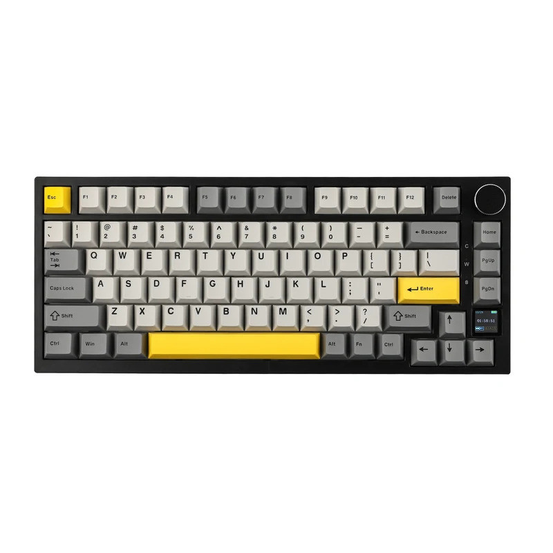 Ajazz AK820 Pro 75% ปะเก็นติดตั้งแบบมีสาย/บลูทูธ 5.1/2.4G คีย์บอร์ดไร้สายพร้อมหน้าจอ TFT สําหรับ Win