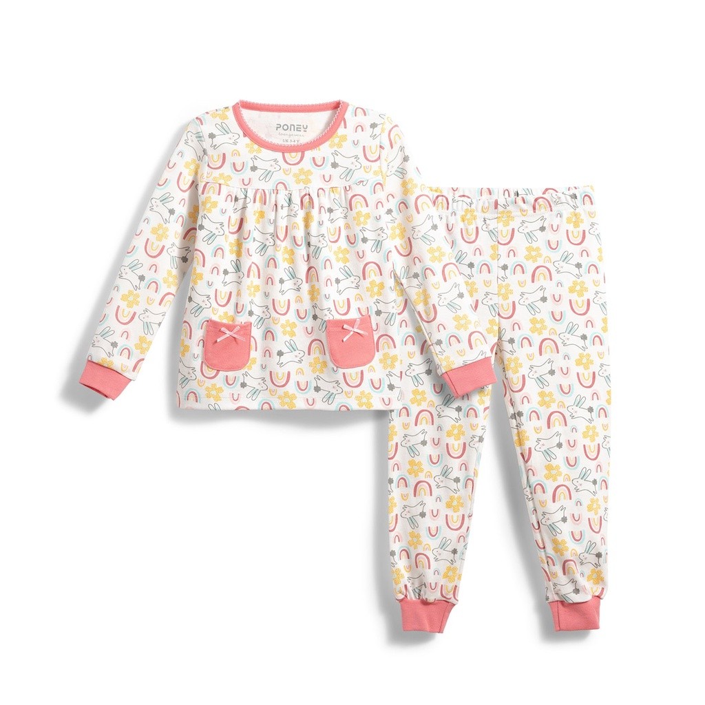 SB8 Poney Off White Rainbow Girls Loungewear Set