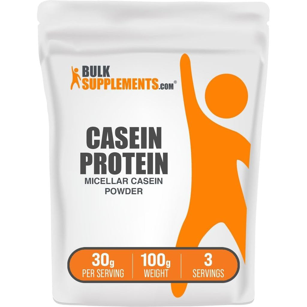 BulkSupplements.com Casein Powder-Microgum Casein Powder, Slow Digestive Protein-ปราศจากกลูเตน, เสิร