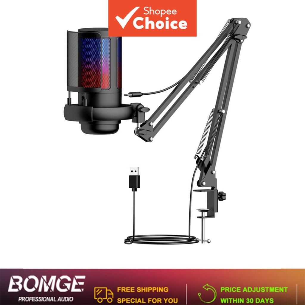 ME6S-35B ไมโครโฟนสําหรับ PS4 PS5 Mac RGB แสง Quick Mute Pop Filter Shock Mount Pro Elite X Pro